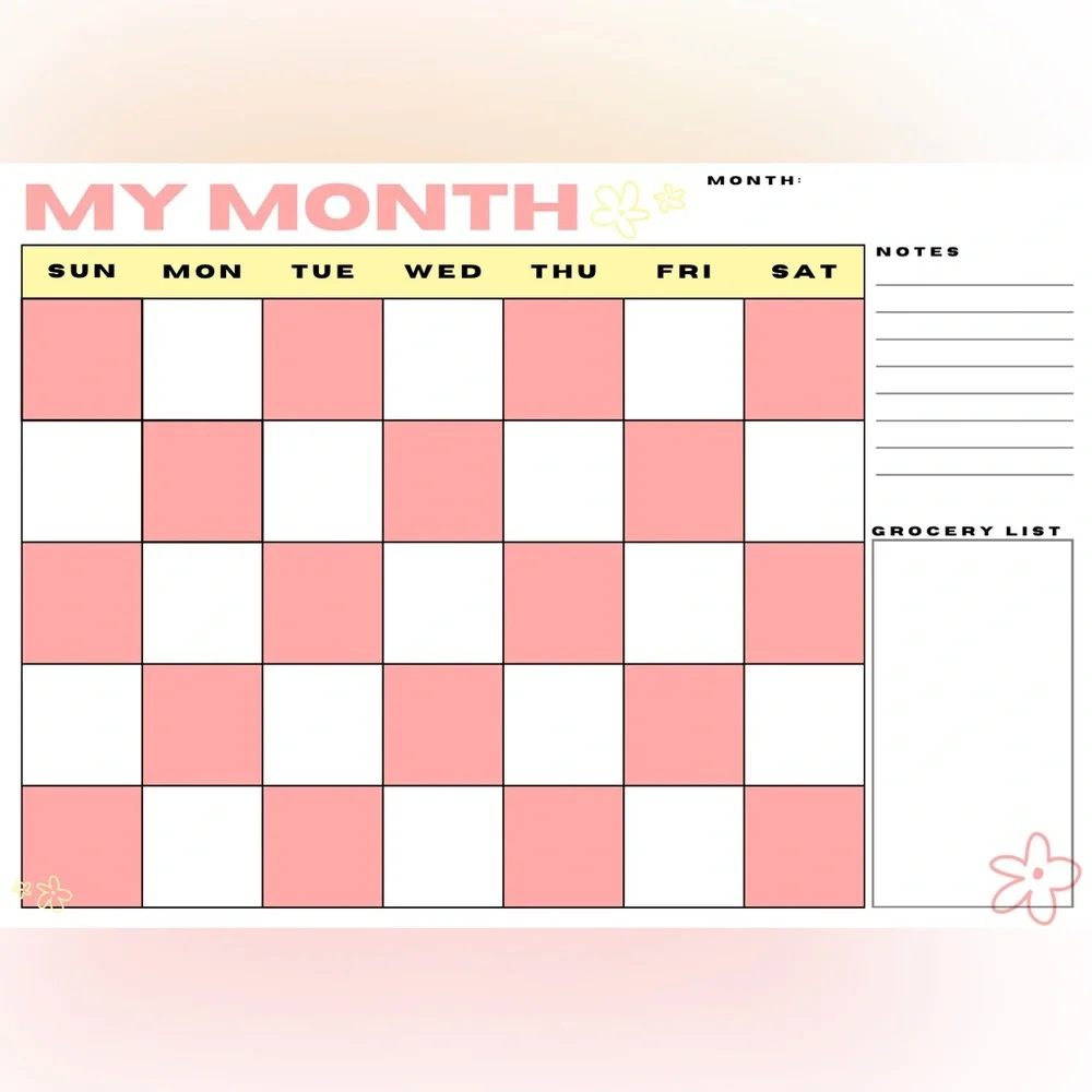 Multi color Fridge calendar 20x14